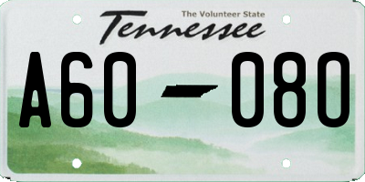 TN license plate A6008O