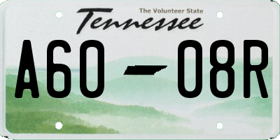 TN license plate A6008R