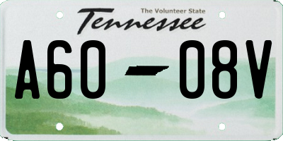 TN license plate A6008V