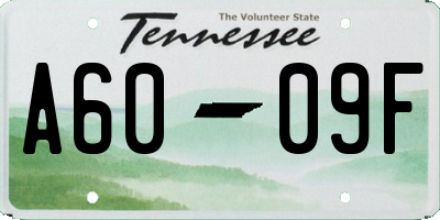 TN license plate A6009F