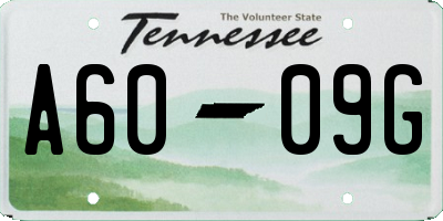TN license plate A6009G