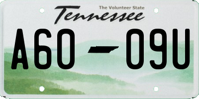 TN license plate A6009U