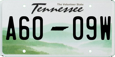 TN license plate A6009W