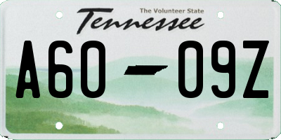 TN license plate A6009Z