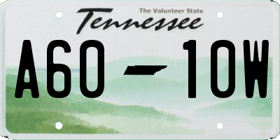 TN license plate A6010W