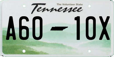 TN license plate A6010X