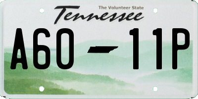 TN license plate A6011P
