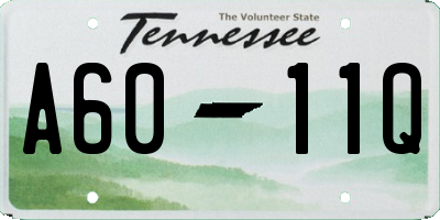 TN license plate A6011Q