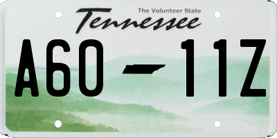 TN license plate A6011Z