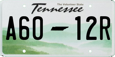 TN license plate A6012R