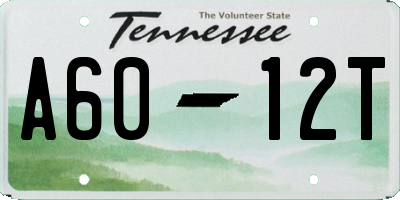 TN license plate A6012T