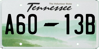 TN license plate A6013B