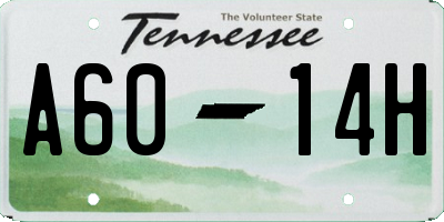 TN license plate A6014H