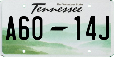 TN license plate A6014J