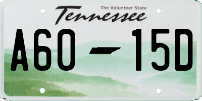 TN license plate A6015D