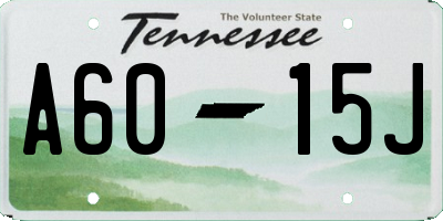TN license plate A6015J