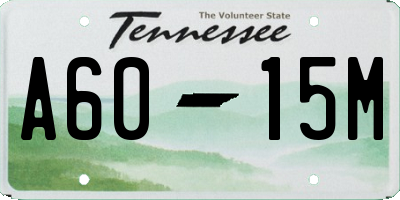 TN license plate A6015M