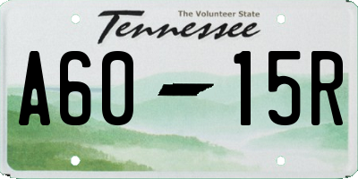 TN license plate A6015R