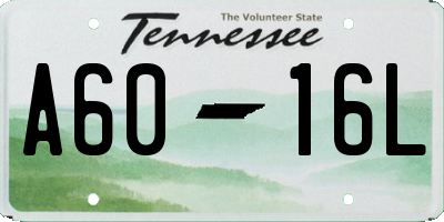 TN license plate A6016L
