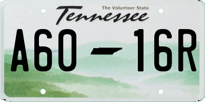TN license plate A6016R