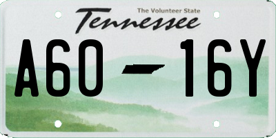 TN license plate A6016Y