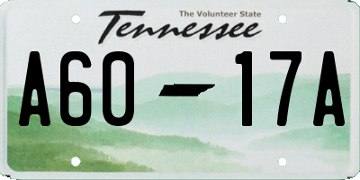 TN license plate A6017A