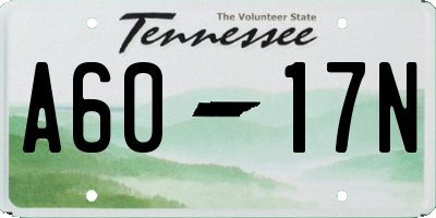TN license plate A6017N