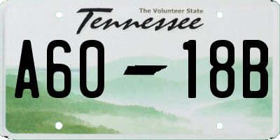 TN license plate A6018B