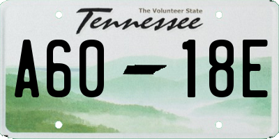 TN license plate A6018E
