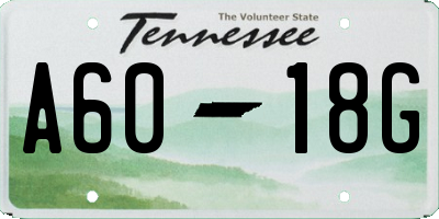 TN license plate A6018G