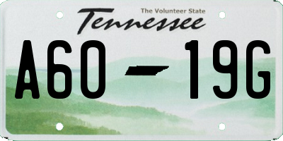 TN license plate A6019G