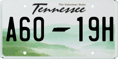 TN license plate A6019H