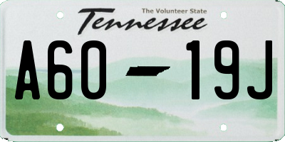 TN license plate A6019J