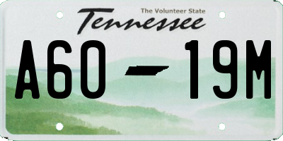 TN license plate A6019M