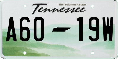 TN license plate A6019W