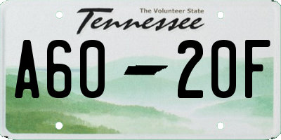 TN license plate A6020F