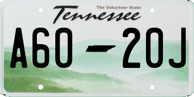TN license plate A6020J