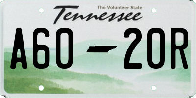 TN license plate A6020R