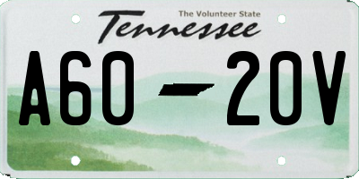 TN license plate A6020V