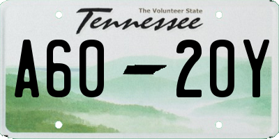 TN license plate A6020Y