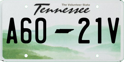TN license plate A6021V
