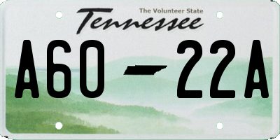 TN license plate A6022A