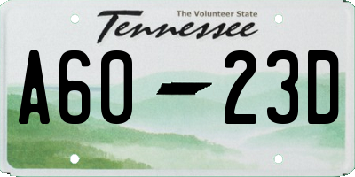 TN license plate A6023D