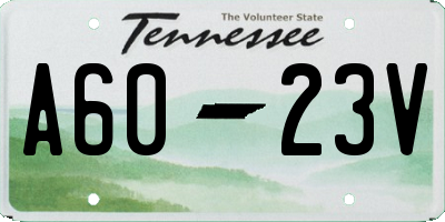 TN license plate A6023V