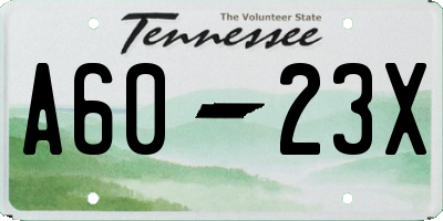TN license plate A6023X
