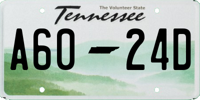 TN license plate A6024D