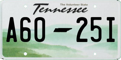 TN license plate A6025I