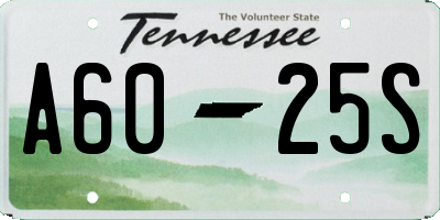 TN license plate A6025S