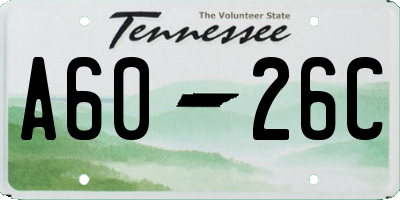 TN license plate A6026C