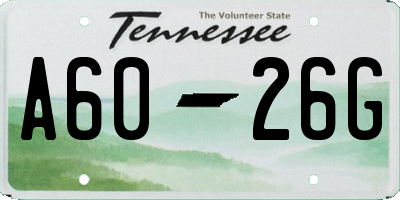TN license plate A6026G